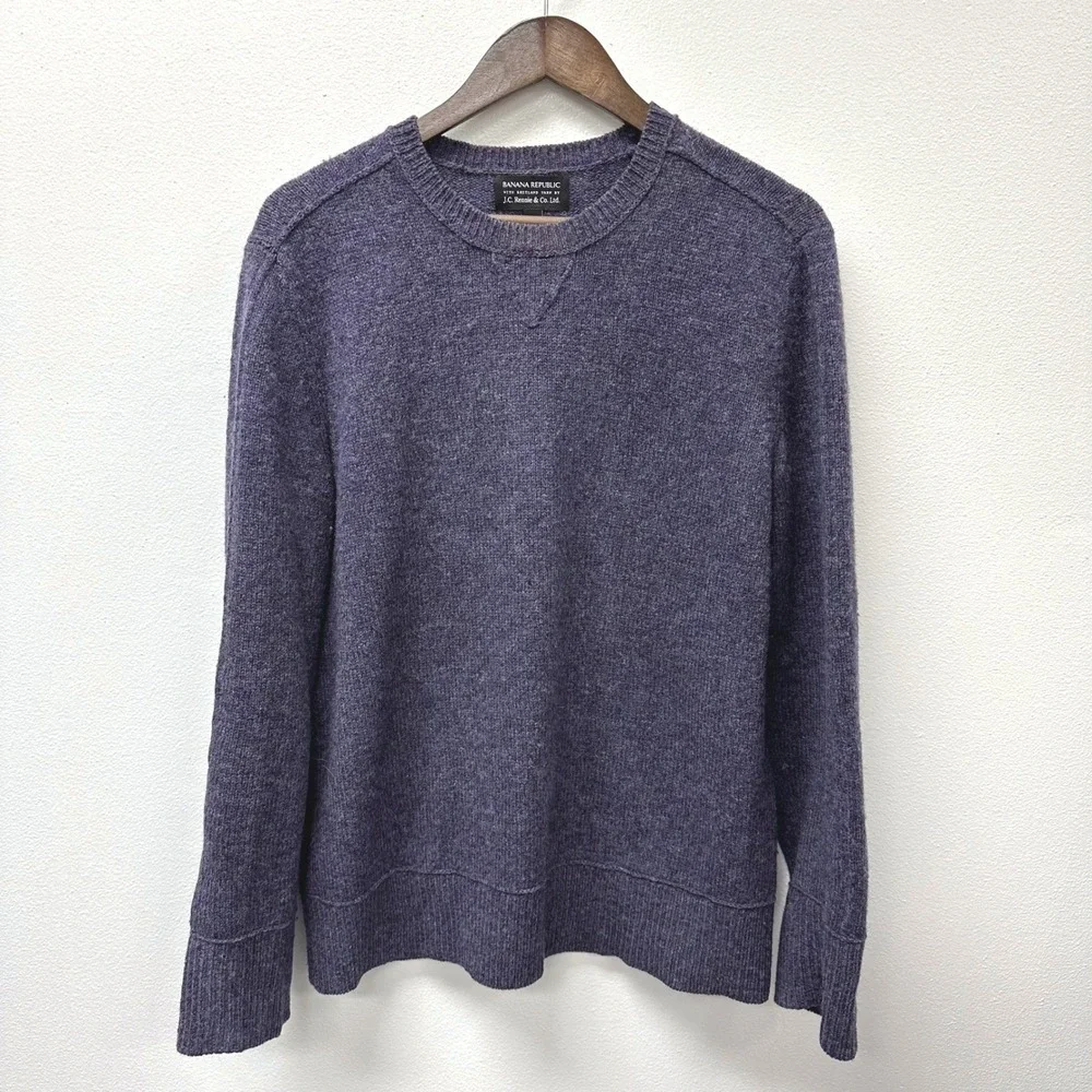 Banana Republic x J.C. Rennie & Co. Mens Shetland Wool Sweater‎ Purple L